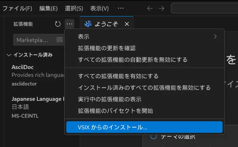 VSCodium extention install