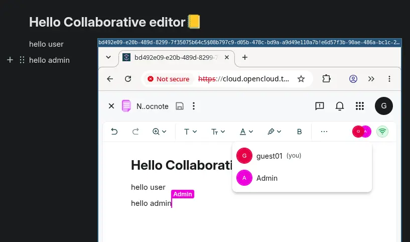 opencloud collaborative editing